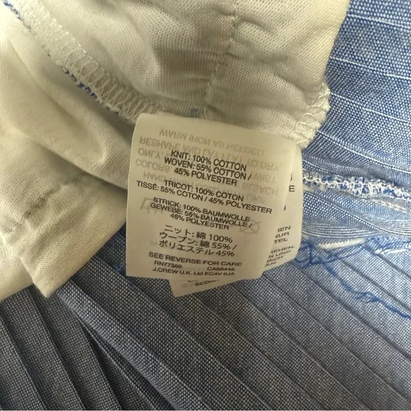 J Crew Womens Blue Sleeveless Tank Shirt Size Large Summer Beach Vacation - Picture 5 of 5